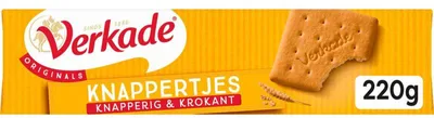 Zdjęcie produktu dla Verkade Knappertjes 220g – Chrupiące karmelizowane przekąski orzechowe na przekąskę