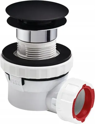 Produktbild von Wirquin | Syphon Waschbecken Nano - Schwarz Matt - Klick-Klack - Hohe Durchflussrate, Temperaturbeständig