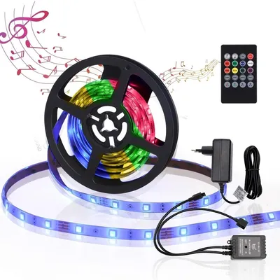 Zdjęcie produktu dla Taśma LED 3 m – RGB – 12 V – ze zmianą kolorów w rytm muzyki