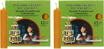 Produktbild von 2 x KNOX - Pyramidenkerzen 17/100 - NATUR - 12er Packung