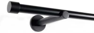 Produktbild von Deco-Raum Gardinenstange auf Maß Trend Schwarz-matt Endstück Kappe 19mm – 280cm