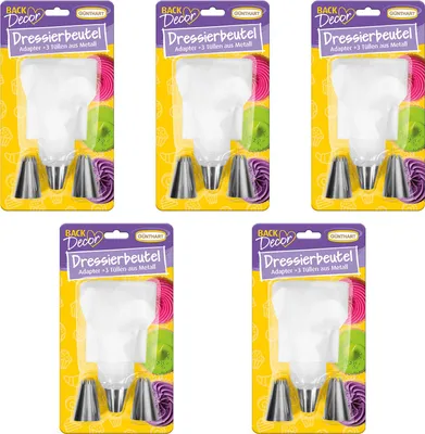 Produktbild von BackDecor 5 x Dressierbeutel Spritzbeutel mit Tüllen VKE