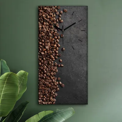 Produktbild von Wohnzimmer Leinwand Uhr Geräuschlos Küche 30x60 Kaffee, Bohnen, Motive, schwarze Zeiger