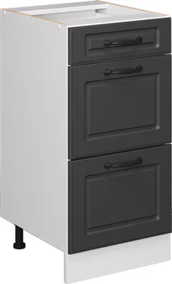 Produktbild von Küchenunterschrank Vicco R-Line Anthrazit Landhaus 40 cm mit Schubladen, ohne Arbeitsplatte, Model 37739