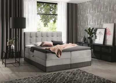 Produktbild von Boxspringbett Schlafzimmerbett TAVIRA 140x200cm in Stoff