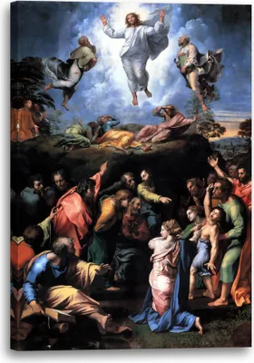 Produktbild von Leinwandbild (70x100cm): Raphael - Transfiguration, echter Holz-Keilrahmen inkl. Aufhänger, handgefertigt in Deutschland