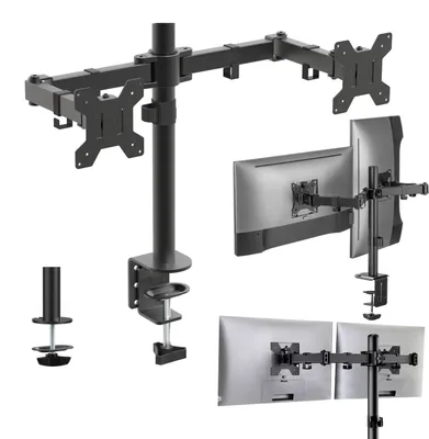 Produktbild von MOZOS MS03 – Doppelter Monitorhalterung für Schreibtisch, geeignet für Monitore von 17" bis 34"