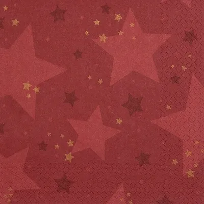 Zdjęcie produktu dla 20 serwetek "Starshine" w kolorze czerwonym - "Sternenglanz" czerwony, wymiar 33x33 cm