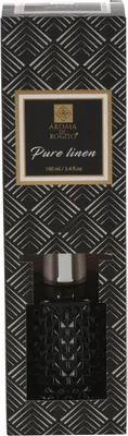 Image de Désodorisant d'ambiance Aroma Di Rogito, verre/rotin, 100 ml, pur lin, noir