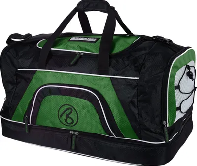 Immagine prodotto di BRUBAKER 'Big Base' Borsa sportiva XXL 90 L con ampio scomparto per il bagnato come scomparto inferiore + scomparto per le scarpe, nero/verde