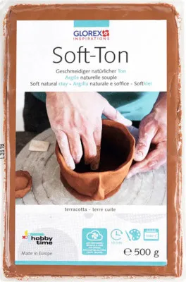 Immagine prodotto di Pasta modellabile morbida pronta all'uso, indurente all'aria, color terracotta, 500 g