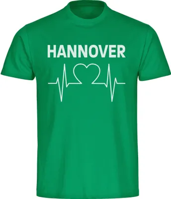 Produktbild von multifanshop Herren T-Shirt - Hannover - Herzschlag, grün, Größe M