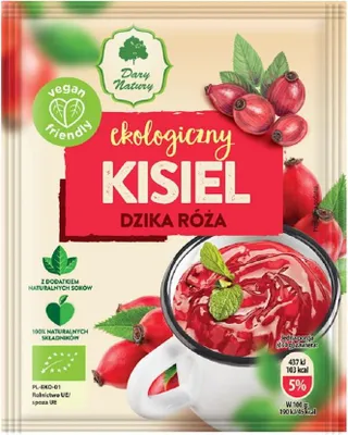 KISIEL INSTANT DZIKA RÓŻA BEZGLUTENOWY BIO 30 g - DARY NATURY