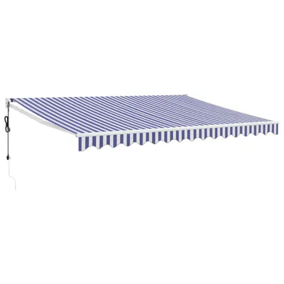 Produktbild von vidaXL Elektrische Markise mit Kurbel Blau und Weiß 4,5x3 m