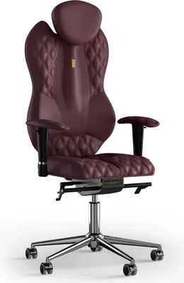 Produktbild von KULIK SYSTEM Grand - Büro- und Heimstuhl mit patentierter ergonomisch geformter Rückenstütze und Sitzkissen - Kunstleder Bordo