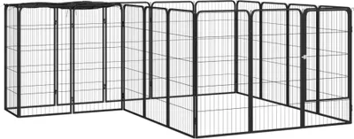 Zdjęcie produktu dla Kojec dla psa, 18 paneli, czarny, 50x100 cm, stal