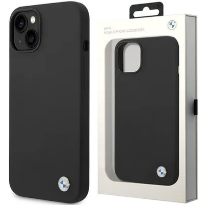 Image de Etui Bmw Bmhcp14Msilbk Iphone 14 Plus / 15 Plus 6.7 Noir/Noir Silicone Metal Logo