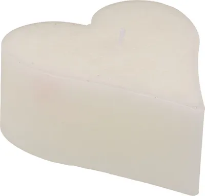 Produktbild von Blockkerze, Herz, ca 13 x 6 cm, 2-farbig sortiert Weiß