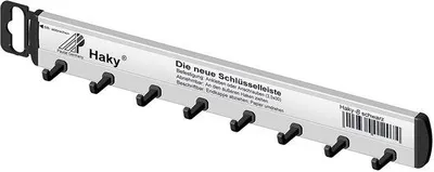 Produktbild von Kunststof en metalen sleutelrek met 6-10 haken, zwart