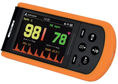 Produktbild von GIMA OXY-110 Digitales Pulsoximeter: genaue Überwachung der Blutsauerstoffsättigung (SpO2) und der Herzfrequenz, tragbares Fingerpulsoximeter