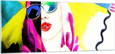 Produktbild von Bilder auf glas - Frau Modell - 100x40cm - Glasbilder - Wandbilder - Bilder - Kunstdruck - zum Aufhängen bereit - Wanddekoration aus Glas - Glas Bilder - Wandbild auf Glas - Einteilig - GAB100x40-3958