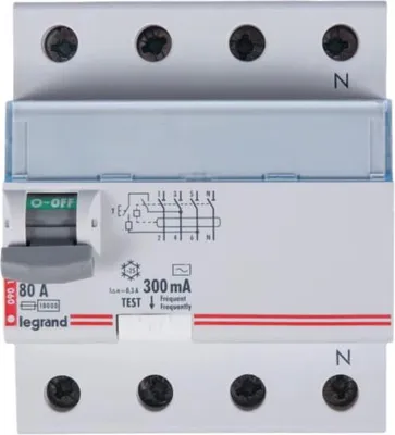 Image de 4P 80A 0,3A Disjoncteur différentiel Type AC P304 DX3 411725