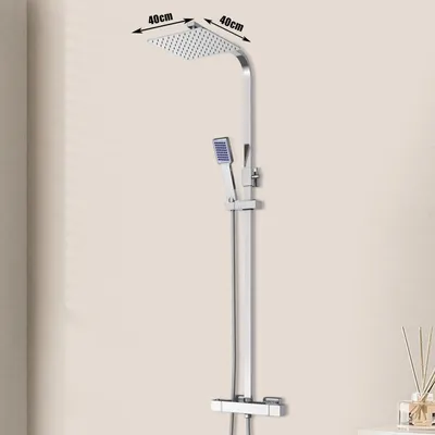 Zdjęcie produktu dla Solidchoice - Termostatyczna bateria prysznicowa z deszczownicą i słuchawką prysznicową