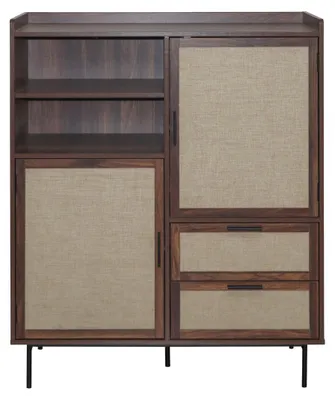 Produktbild von Hoher Sideboard mit 2 Türen und 2 Schubladen, mit Stofffronten, H 120 cm – JETSON