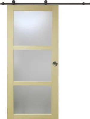 Immagine prodotto di Porta scorrevole in legno Ayous con vetro H204 x L93 cm, binario con rotelle, gusci Gd Menuserie