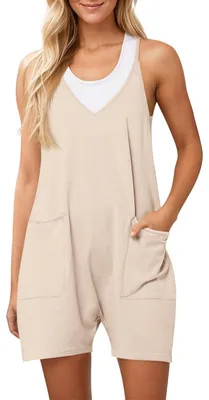 Immagine prodotto di Solidchoice - Pantaloni da lavoro corti da giardino da donna, tuta estiva ampia con grandi tasche, color kaki, taglia XXL