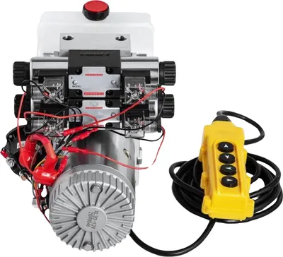 Zdjęcie produktu dla Pompa hydrauliczna – 12 V DC – podwójnego działania – do przyczep wywrotek i zastosowań podnoszących – zbiornik 4,5 l