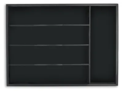Immagine prodotto di Portaposate Relaxdays, 5 scomparti, sistema di organizzazione a cassetti, L x P x A: 4,5 x 34 x 25 cm, bambù, organizer per posate, nero, Immagine generata dall'IA