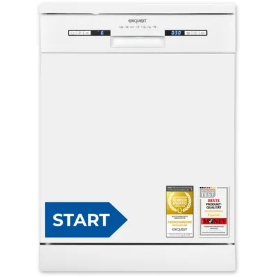 Produktbild von Exquisit START Geschirrspüler 60 cm, 13 Maßgedecke, Unterbaufähig, 11 Liter, Startzeitvorwahl, Restlaufanzeige, 7 Spülprogramme, GSP9313-030E weiss