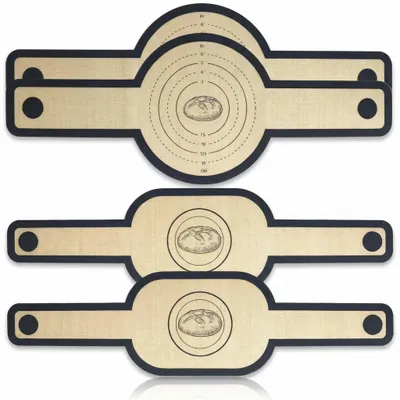 Image de Tapis de cuisson en silicone 4 pièces pour pain, tapis à pain avec poignées extra-longues (18 cm) pour cocottes, tapis de cuisson antiadhésif réutilisable pour pain au levain, fours à pizza, lavable au lave-vaisselle