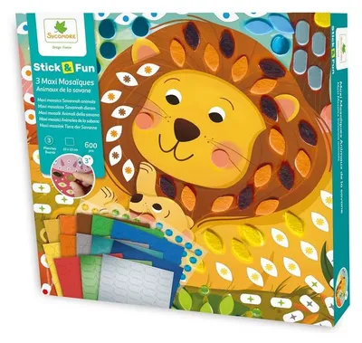 Produktbild von Sycomore Mosaik Spielzeug Tiere Savanne Kreatives Basteln ab 3 Jahren