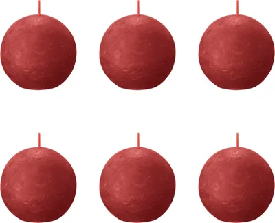 Produktbild von Bolsius - Kugelkerze - Ø70mm - Rot - Vorteilspack - 6 Stücke