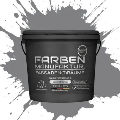 Produktbild von Profi Nano Fassadenfarbe Sockelfarbe Hausfarbe Silikonharz - RAL 7037 Staubgrau - 5L