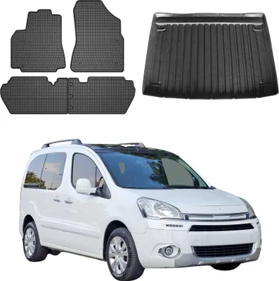 Immagine prodotto di Fußmatten & Kofferraumwanne Set für Citroen Berlingo 2008-2018 Obere Gummi 5x