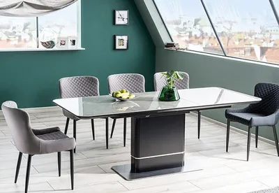 Immagine prodotto di Tavolo da pranzo Pallas Ceramic 160-210x90x76cm marmo grigio nero allungabile