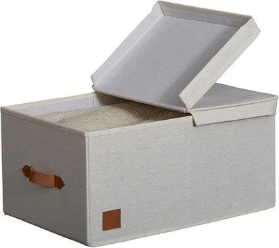 Produktbild von Famanu Aufbewahrungsbox mit Scharnierdeckel - Beige - 50 x 33 x 24 cm