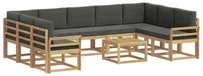 Produktbild von vidaXL Outdoor-Sofagarnitur 10 pcs Weiß und Anthrazit 59 x 59 x 37 cm