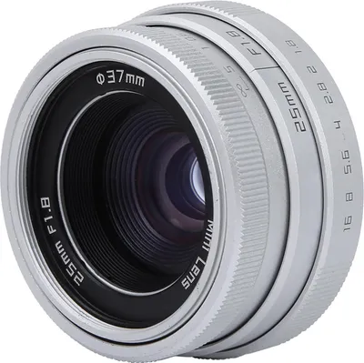 Produktbild von 25 mm F1,8 Mini-CCTV-C-Mount-Weitwinkelobjektiv für spiegellose Nikon-Kamera (Silber)