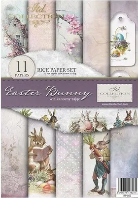 Produktbild von Reispapier-Set A4 – RP050 Easter Bunny – ITD Collection