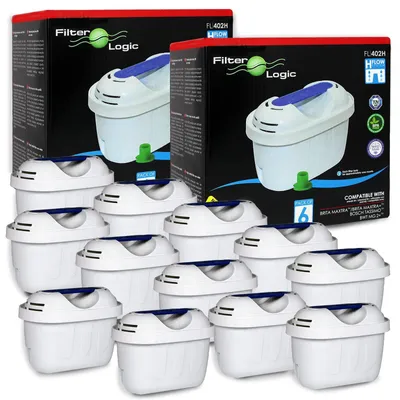 Immagine prodotto di 12 cartucce filtranti compatibili con i sistemi di filtraggio dell'acqua Brita Maxtra+