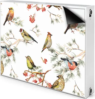 Produktbild von Magnet Heizkörperabdeckung Heizkörperverkleidung Verkleidung Abdeckung 90x60 cm  - Vögel, auf, Zweige