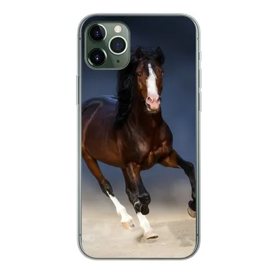 Produktbild von MuchoWow® Handyhülle Schutzhülle Hülle für iPhone 11 Pro Max Pferde - Tiere - Sand Silikon Softcase Handy Hülle - Schutz