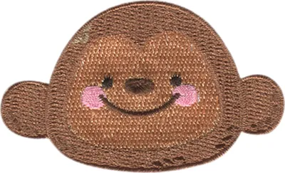 Produktbild von Affe Kopf Tier - Aufnäher, Bügelbild, Aufbügler, Applikationen, Patches, Flicken, Zum Aufbügeln, Größe: 7,1 x 4,3 cm