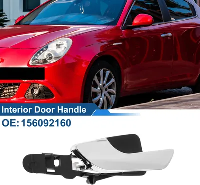 Image de Poignée De Porte Intérieure Arrière Gauche Côté Passager Pour Alfa Romeo Giulietta 2010-2019 Poignée De Porte Intérieure No.156092160 Noir Ton Argenté 1 Pc