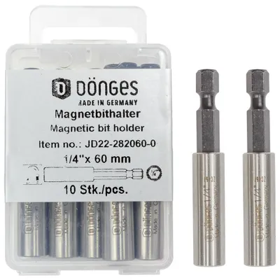 Zdjęcie produktu dla 10 sztuk Uchwyt magnetyczny Dönges do bitów, bez pierścienia, długość 60 mm