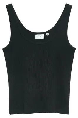 Produktbild von Comma Geripptes V-Ausschnitt Slim Fit T-Shirt Grau/Schwarz Größe 38